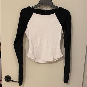 FP Movement by Free People Black and White Long Sleeve Top